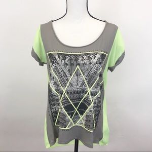 Rock & Republic Graphic T Shirt Top S